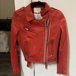 IRO Women's Bold Red Leather Jacket